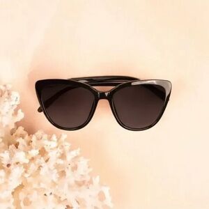 Rachel Zoe Nina Black Cat-Eye Sunglasses